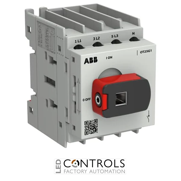 1SCA163443R1001 ABB OT25G1-4MQN2 Switch-disconnector OT Plus 25 A, size G1, 4-pole, incl. handle,
