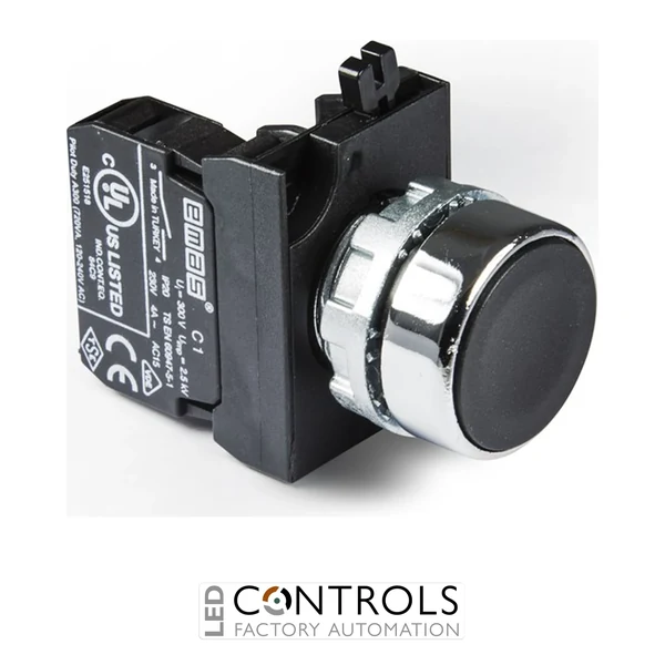 EMAS CM100DH EMAS CM FLUSH PUSH BUTTON 1NO BLACK WITH NUT