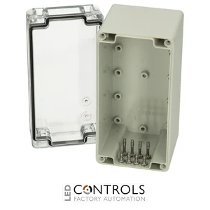 7022641 Fibox PCT 081610 Enclosure, Polycarbonate Clear transparent cover