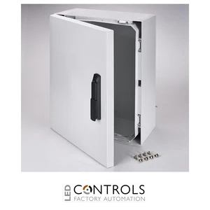 8120091 Fibox ARCA 504021S Cabinet, Polycarbonate Grey cover, Swinghandle, hinges on the long side