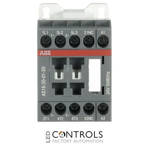 1SBL121001R2001 ABB AS16-30-01-20 3 Pole 3NO 1NC Auxiliary Contact Contactor 24V 50/60Hz Screw Terminals