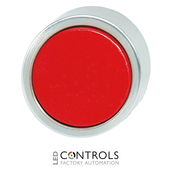 B3DRED IMO Push Button, Spring Return Red, Aluminium Bezel