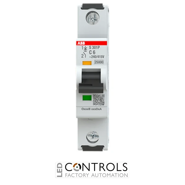 2CDS381001R0064 ABB S301P-C6 Miniature Circuit Breaker - 1P - C - 6 A