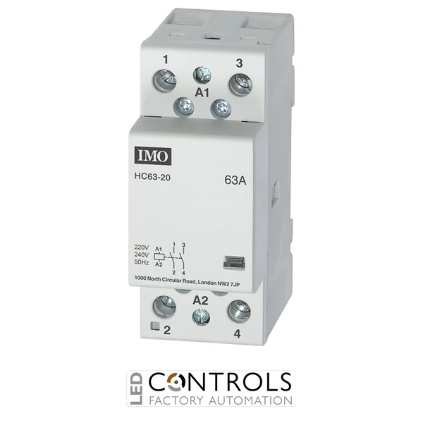 imo hc63-20230 modular heating contactor 63a 2 pole no, 230vac  coil