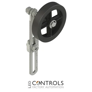VN A00KP-R27 Pizzato Adjustable length straight metal revolving lever with protruding rubber roller, ? 50 mm