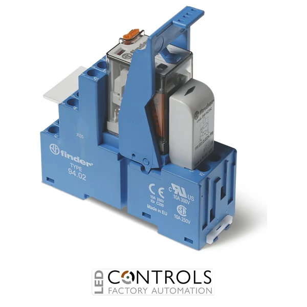 58.32.9.024.0050SMA Finder 2 CO Contacts 24V DC Modular Interface Relay with Green LED + diode Indication