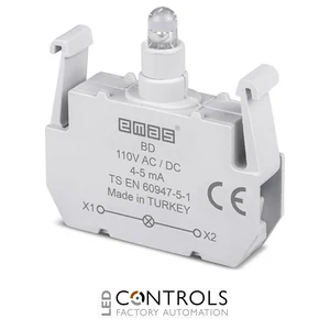 EMAS BD EMAS B CONTACT BLOCK RED LED 110 V DC
