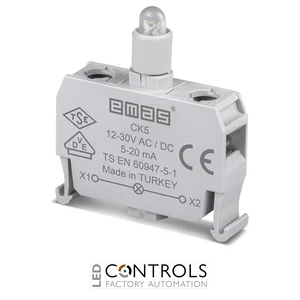 EMAS CK5 EMAS C SIGNAL BLOCK WHITE LED 12-30 V AC/DC FOR CONTROL BOXES