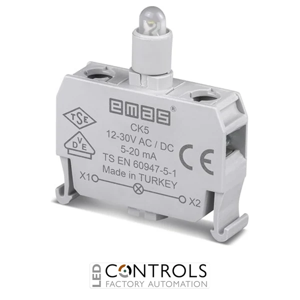EMAS CK5 EMAS C SIGNAL BLOCK WHITE LED  12-30 V AC/DC FOR CONTROL BOXES
