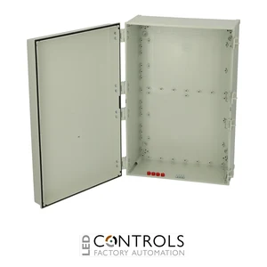 8113370 Fibox CAB PC 604022 G Cabinet, Polycarbonate, Grey door Latches on the long side