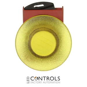 1SFA184553R9103 ABB P9MEM4GL Yellow 40 mm Illuminated Momentary Mushroom Pushbutton - image 2