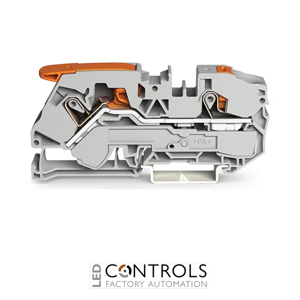 2116-5201 Wago 2-conductor through terminal block;with lever and push-button;16 mm²;gray