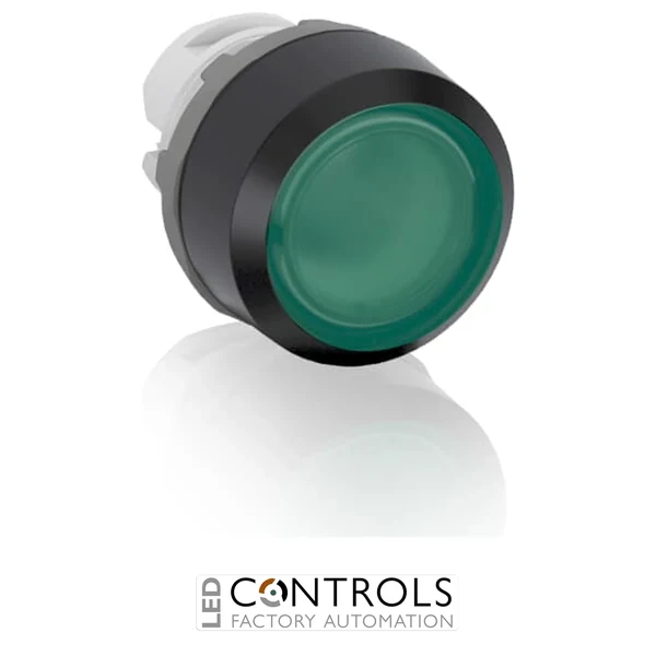 abb momentary green illuminated flush push button 22mm mp1-11g