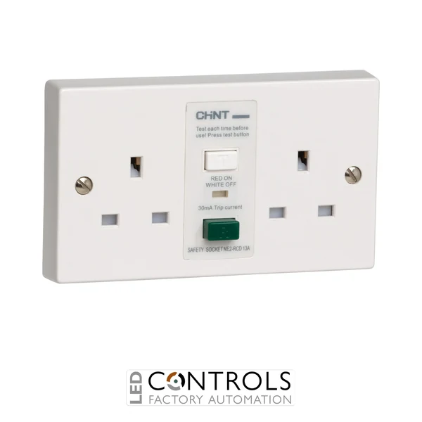 ne2rcd-13a 2 gang rcd plastic socket ne2rcd sockets