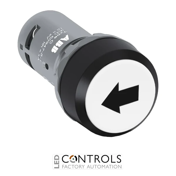 1SFA619199R1005 ABB CP9-1005 White Left-Arrow Momentary Pushbutton 1NO+1NC