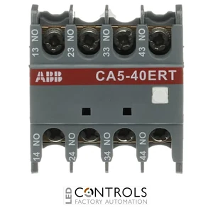 1SBN010042R1040 ABB CA5-40ERT Auxiliary Contact Block 4-Pole 4NO+0NC Front Mounted Ring-Tongue Terminal