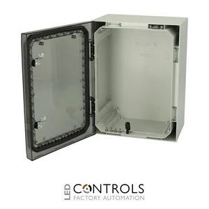 8121007N Fibox ARCA 403021T No MP Cabinet, Polycarbonate Transparent cover, 2-point locking, hinges on the long side, without mountingplate