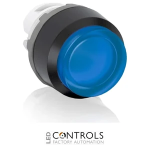 abb momentary blue illuminated extended push button 22mm mp3-11l