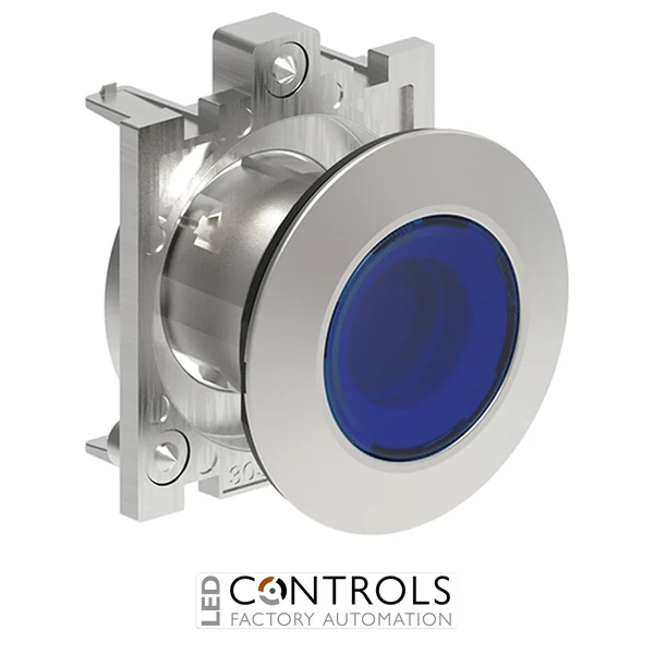 LOVATO LPFQL106 ILL.BLUE FLUSH PUSH-PUSH MET.FLAT BUTTON