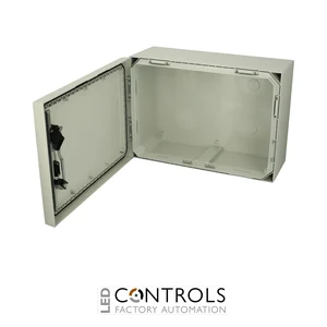 8120111N Fibox ARCA 507030S No MP Cabinet, Polycarbonate Grey cover, Swinghandle, hinges on the short side