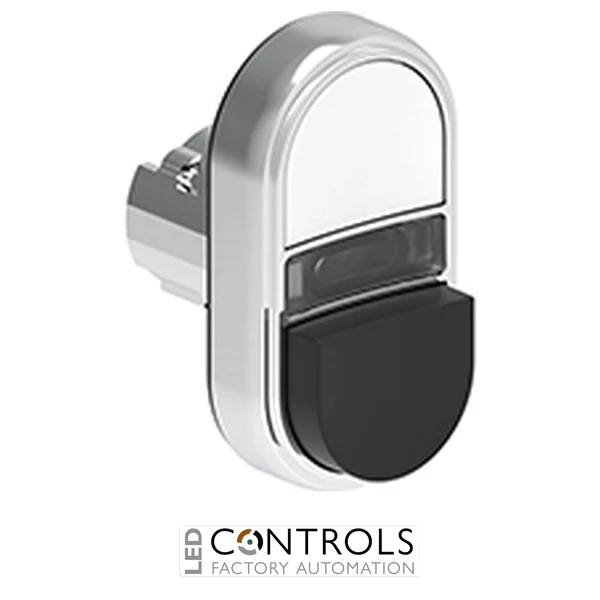 LOVATO LPSBL7214 ILL.WHITE/BLACK DOUBLE TOUCH MET.BUTTON