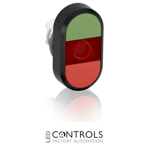 abb illuminated momentary double flush pushbutton green/red no text mpd1-11r