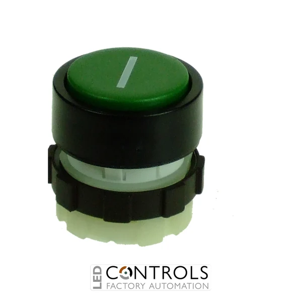 BS3DGRE-I IMO Push Button Spring Return Green With White I Print