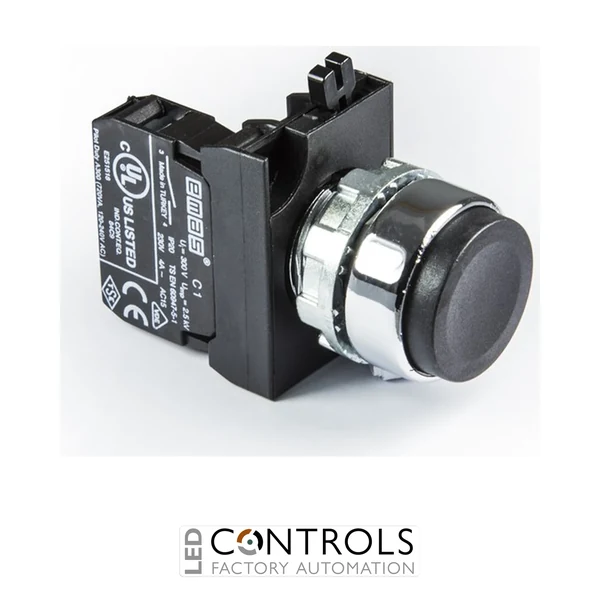 EMAS CM100HH EMAS CM EXTENDED PUSH BUTTON 1NO BLACK WITH NUT