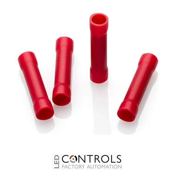 RBC4 Partex Butt Connectors, I/D 4mm, Red, pack 100