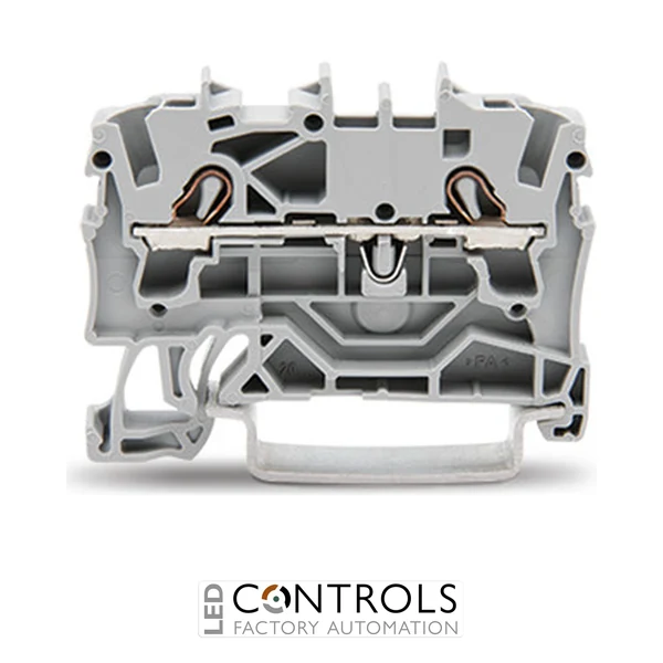 2002-1201 Wago 2-conductor through terminal block;2.5 mm²;suitable for Ex e II applications;gray