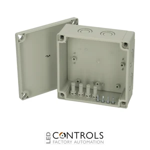 6016307 Fibox PCM 125/60 G Enclosure, Polycarbonate, metric knock-outs Grey cover
