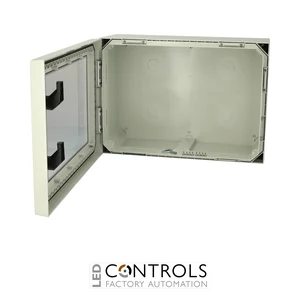 8120151N Fibox ARCA 507030W No MP Cabinet, Polycarbonate Grey cover with window, 2-point locking, hinges on the short side