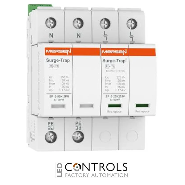Mersen Surge Protector Type 1+2 SPD 2 Pole 230 Volt 25KA TT Remote Indication