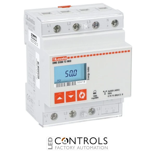 DMED300T2MID - 3PH W/NEUTRAL DIGITAL METER 63A 2PROGRAM