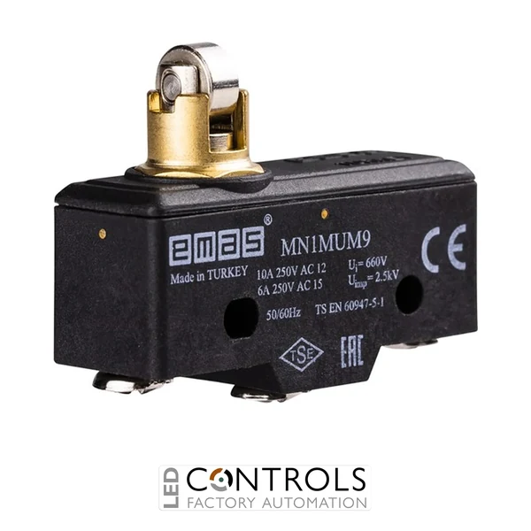 EMAS MN1MUM9 EMAS MINI SWITCH TYPE 1-PANEL MOUNT CROSS ROLLER PLUNGE