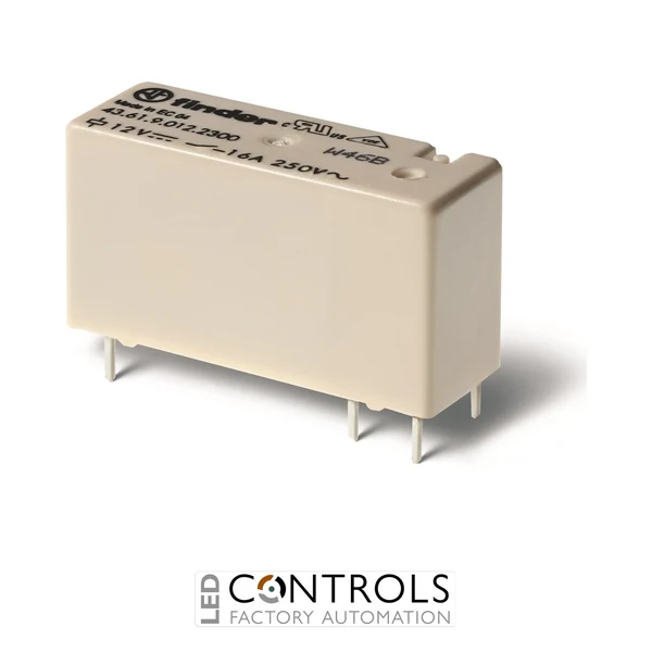 43.61.9.024.4300 Finder Miniature PCB relay 1pole 16A DC 24V