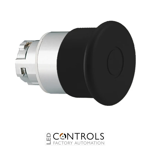 8LM2TB6242 - BLACK MUSHROOM-HEAD PUSH/PULL BUTTON