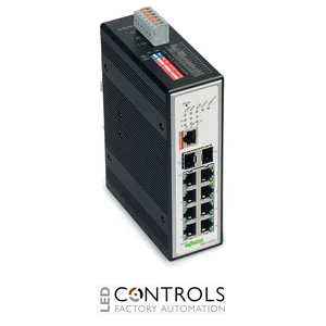 852-303 Wago Industrial Managed Switch;8-port 100Base-TX;2-Slot 1000BASE-SX/LX;black metallic
