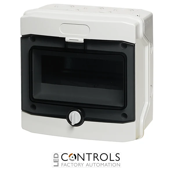 E-08W IMO 8 Way IP65 Enclosure 200x200x120, Transparent Door