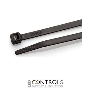 HFC200-UVB Partex Ultra Violet Resistant Black Cable Ties, 200mm x 4.8mm, Black, pack 100