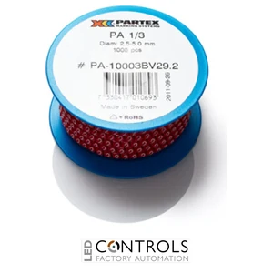 PA1-RCC Partex PA1 Slide-on, chevron cable marker, size C, 2.5–5.0mm cable, Colour coded, Reel