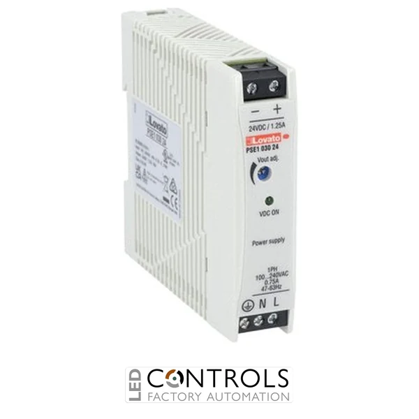 PSE103024 Lovato DIN 1PH POWER SUPPLY 30W 100-240VAC 24VDC