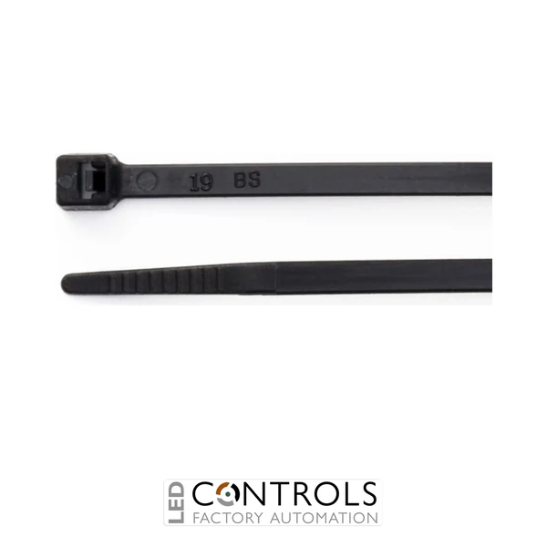 HFC200I-B Partex non-releasable nylon cable tie, 200mm x 3.6mm, Black, pack 100