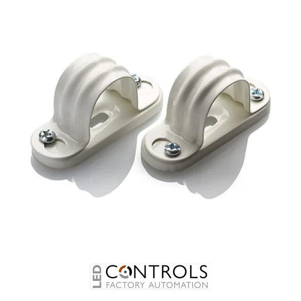 SBSW20 Partex Polyester powder coated Galvanised Steel - White - Spacer Bar Saddles, For 20mm Round Conduit, pack 10