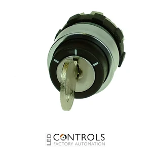 B3SARR102 IMO Key Switch, 3 Position Maintained, Aluminium Bezel