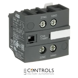 1SBN010155R1111 ABB CA4-11MRT 2 Pole 1NO 1NC Auxiliary Contact Block Ring-Tongue Terminals Front Mounting