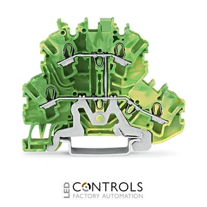 2002-2207 Wago Double-deck terminal block;4-conductor ground terminal block;2.5 mm²;green-yellow