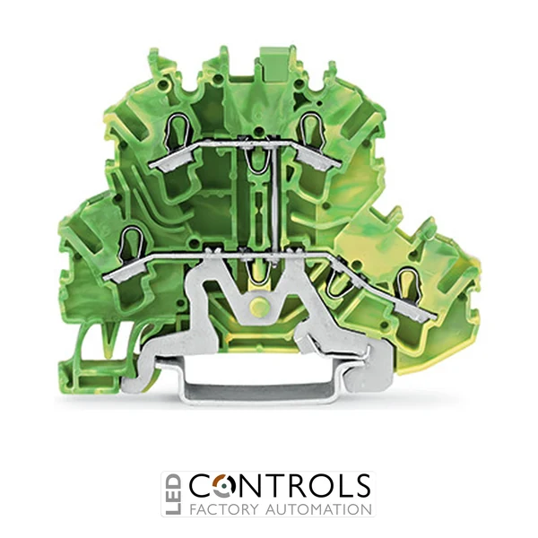 2002-2207 Wago Double-deck terminal block;4-conductor ground terminal block;2.5 mm²;green-yellow
