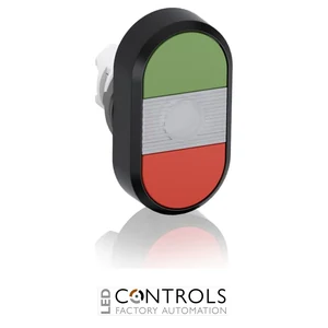 abb illuminated momentary double flush pushbutton green/red no text mpd1-11c