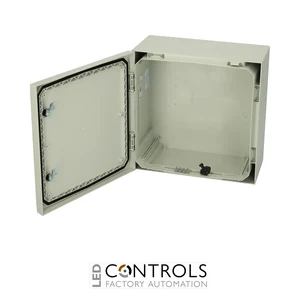 8120009N Fibox ARCA 404021 No MP Cabinet, Polycarbonate Grey cover, 2-point locking, hinges on the long side